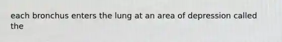 each bronchus enters the lung at an area of depression called the