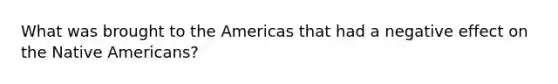 What was brought to the Americas that had a negative effect on the Native Americans?