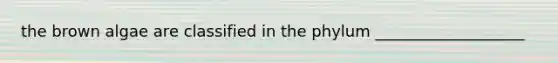 the brown algae are classified in the phylum ___________________