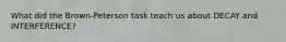 What did the Brown-Peterson task teach us about DECAY and INTERFERENCE?
