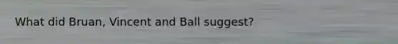 What did Bruan, Vincent and Ball suggest?