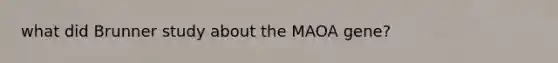 what did Brunner study about the MAOA gene?