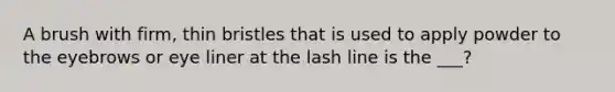 A brush with firm, thin bristles that is used to apply powder to the eyebrows or eye liner at the lash line is the ___?