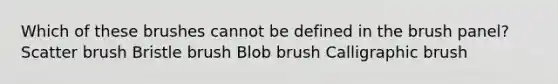 Which of these brushes cannot be defined in the brush panel? Scatter brush Bristle brush Blob brush Calligraphic brush