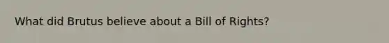 What did Brutus believe about a Bill of Rights?