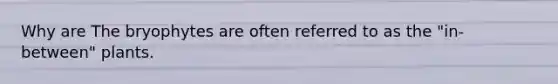 Why are The bryophytes are often referred to as the "in-between" plants.