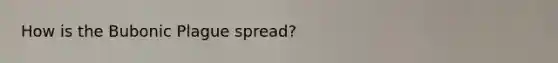 How is the Bubonic Plague spread?