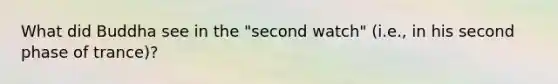 What did Buddha see in the "second watch" (i.e., in his second phase of trance)?