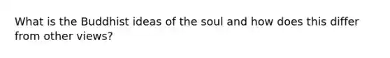 What is the Buddhist ideas of the soul and how does this differ from other views?