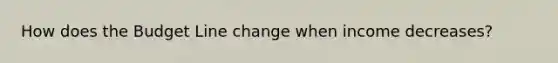 How does the Budget Line change when income decreases?