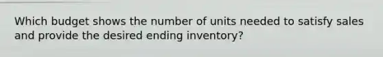 Which budget shows the number of units needed to satisfy sales and provide the desired ending inventory?