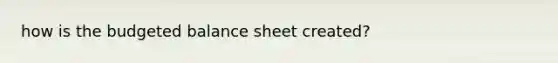 how is the budgeted balance sheet created?