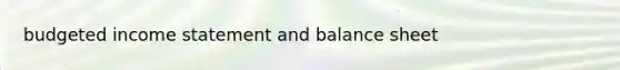 budgeted income statement and balance sheet