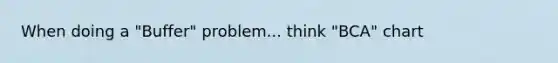 When doing a "Buffer" problem... think "BCA" chart