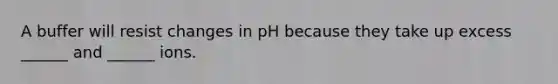 A buffer will resist changes in pH because they take up excess ______ and ______ ions.