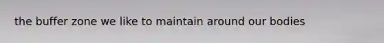 the buffer zone we like to maintain around our bodies