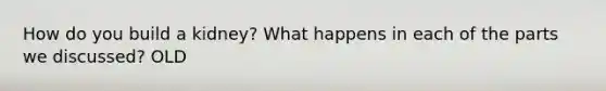 How do you build a kidney? What happens in each of the parts we discussed? OLD