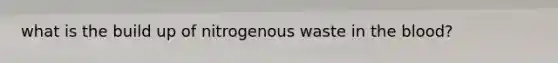 what is the build up of nitrogenous waste in the blood?