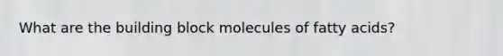 What are the building block molecules of fatty acids?