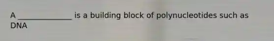 A ______________ is a building block of polynucleotides such as DNA