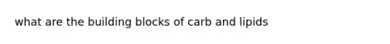 what are the building blocks of carb and lipids