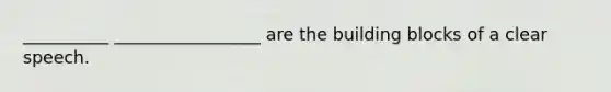 __________ _________________ are the building blocks of a clear speech.