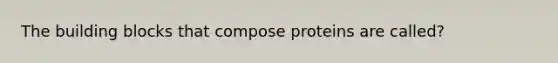 The building blocks that compose proteins are called?