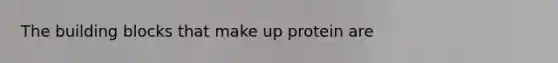 The building blocks that make up protein are