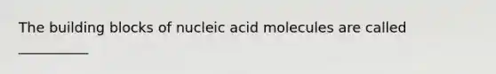 The building blocks of nucleic acid molecules are called __________