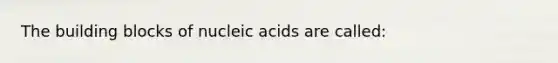 The building blocks of nucleic acids are called: