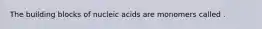 The building blocks of nucleic acids are monomers called .