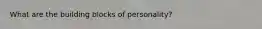 What are the building blocks of personality?
