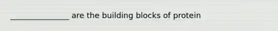_______________ are the building blocks of protein