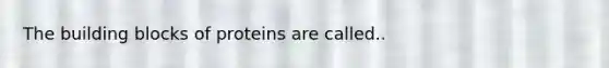 The building blocks of proteins are called..