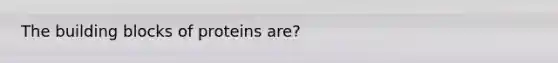 The building blocks of proteins are?