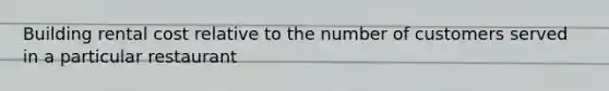 Building rental cost relative to the number of customers served in a particular restaurant