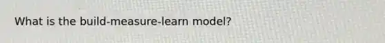 What is the build-measure-learn model?