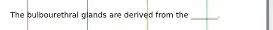 The bulbourethral glands are derived from the _______.