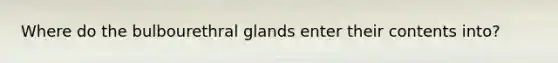 Where do the bulbourethral glands enter their contents into?