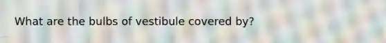 What are the bulbs of vestibule covered by?