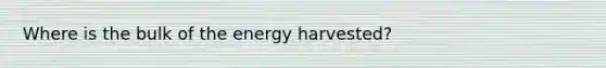 Where is the bulk of the energy harvested?