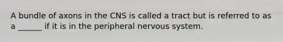 A bundle of axons in the CNS is called a tract but is referred to as a ______ if it is in the peripheral nervous system.