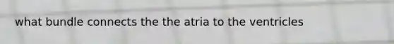 what bundle connects the the atria to the ventricles