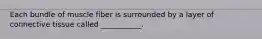 Each bundle of muscle fiber is surrounded by a layer of connective tissue called ___________.