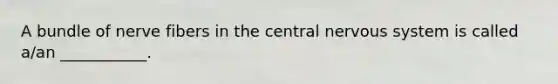 A bundle of nerve fibers in the central nervous system is called a/an ___________.