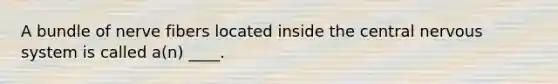 A bundle of nerve fibers located inside the central nervous system is called a(n) ____.