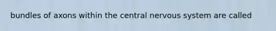 bundles of axons within the central <a href='https://www.questionai.com/knowledge/kThdVqrsqy-nervous-system' class='anchor-knowledge'>nervous system</a> are called