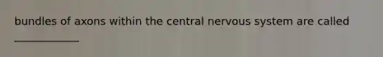 bundles of axons within the central nervous system are called ____________