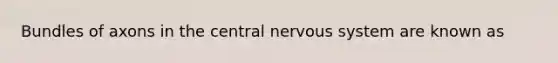 Bundles of axons in the central nervous system are known as