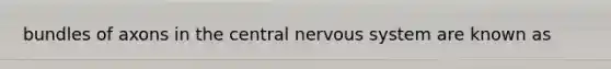 bundles of axons in the central nervous system are known as